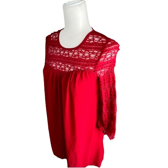 Speechless Red Long Lace Sleeve Dress - Picture 3 of 16